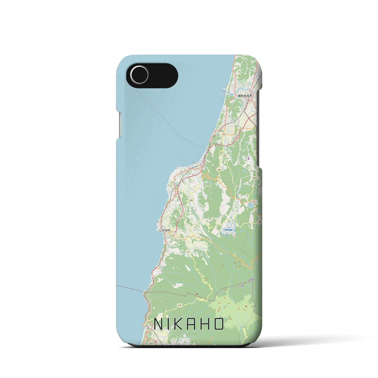 【にかほ（秋田県）】地図柄iPhoneケース（バックカバータイプ）