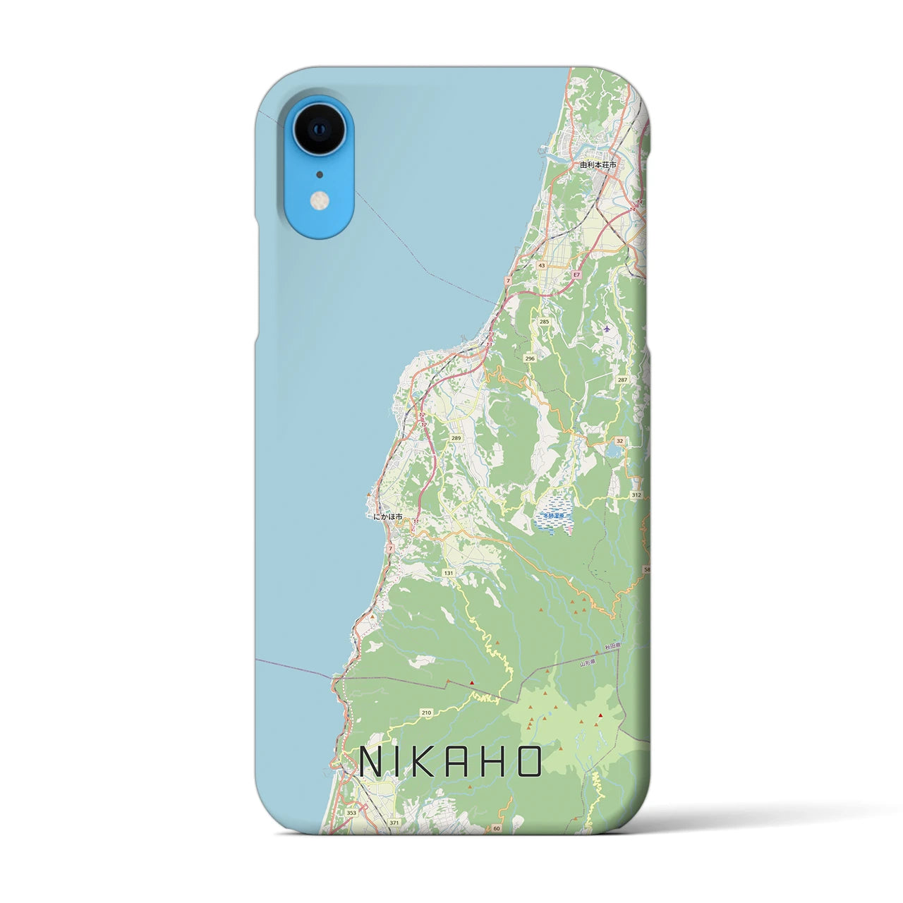 【にかほ（秋田県）】地図柄iPhoneケース（バックカバータイプ）