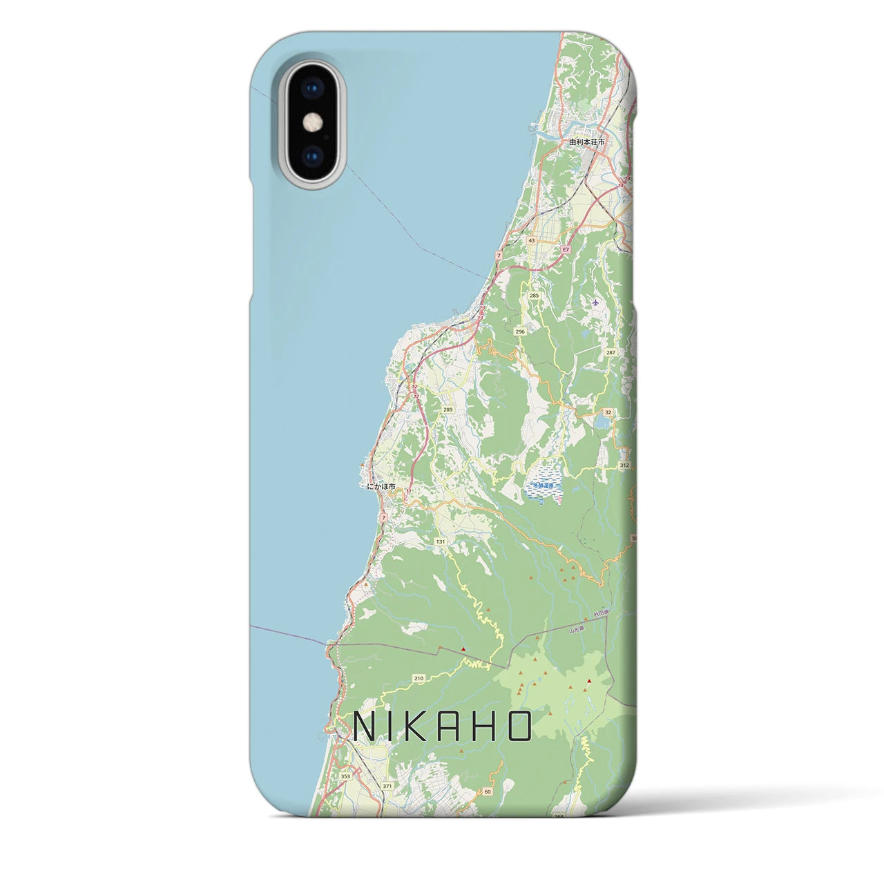 【にかほ（秋田県）】地図柄iPhoneケース（バックカバータイプ）