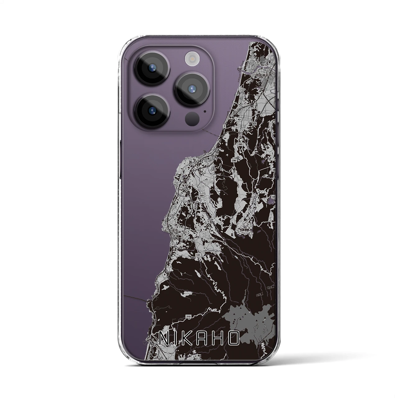 【にかほ（秋田県）】地図柄iPhoneケース（クリアタイプ）