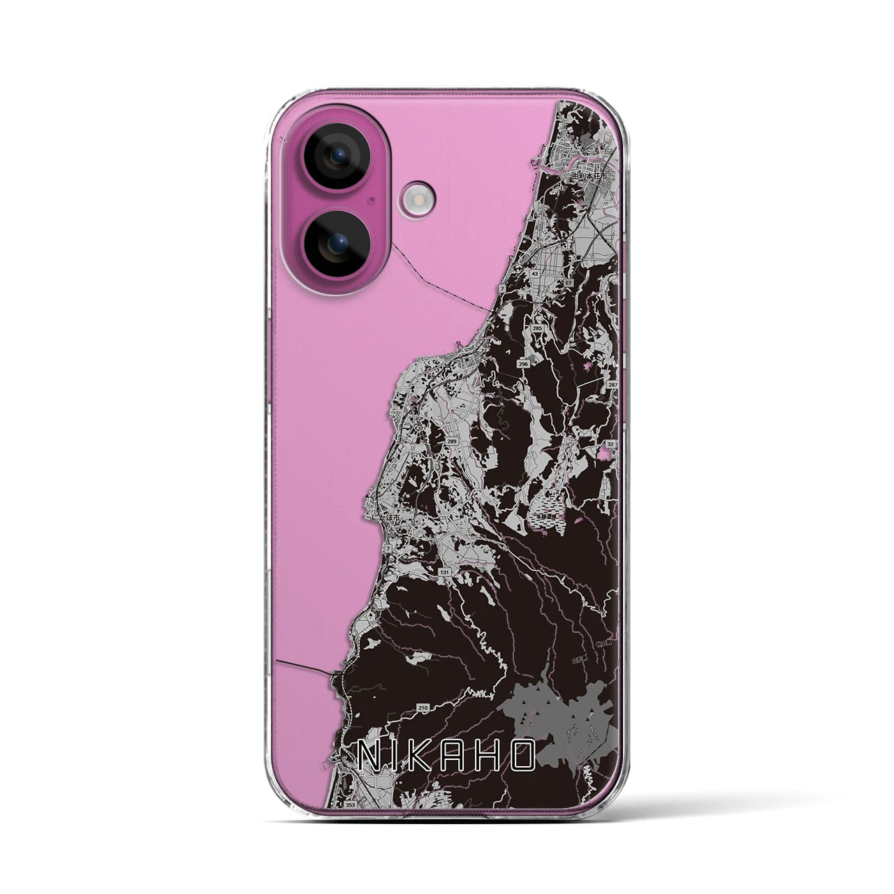 【にかほ（秋田県）】地図柄iPhoneケース（クリアタイプ）