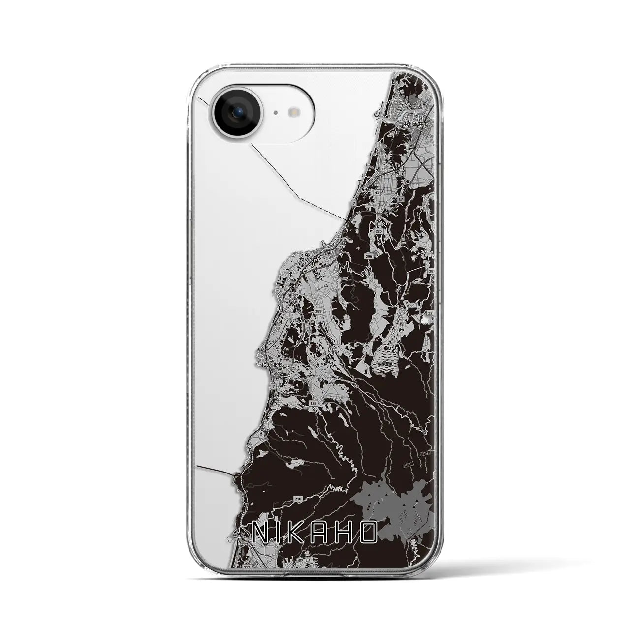 【にかほ（秋田県）】地図柄iPhoneケース（クリアタイプ）