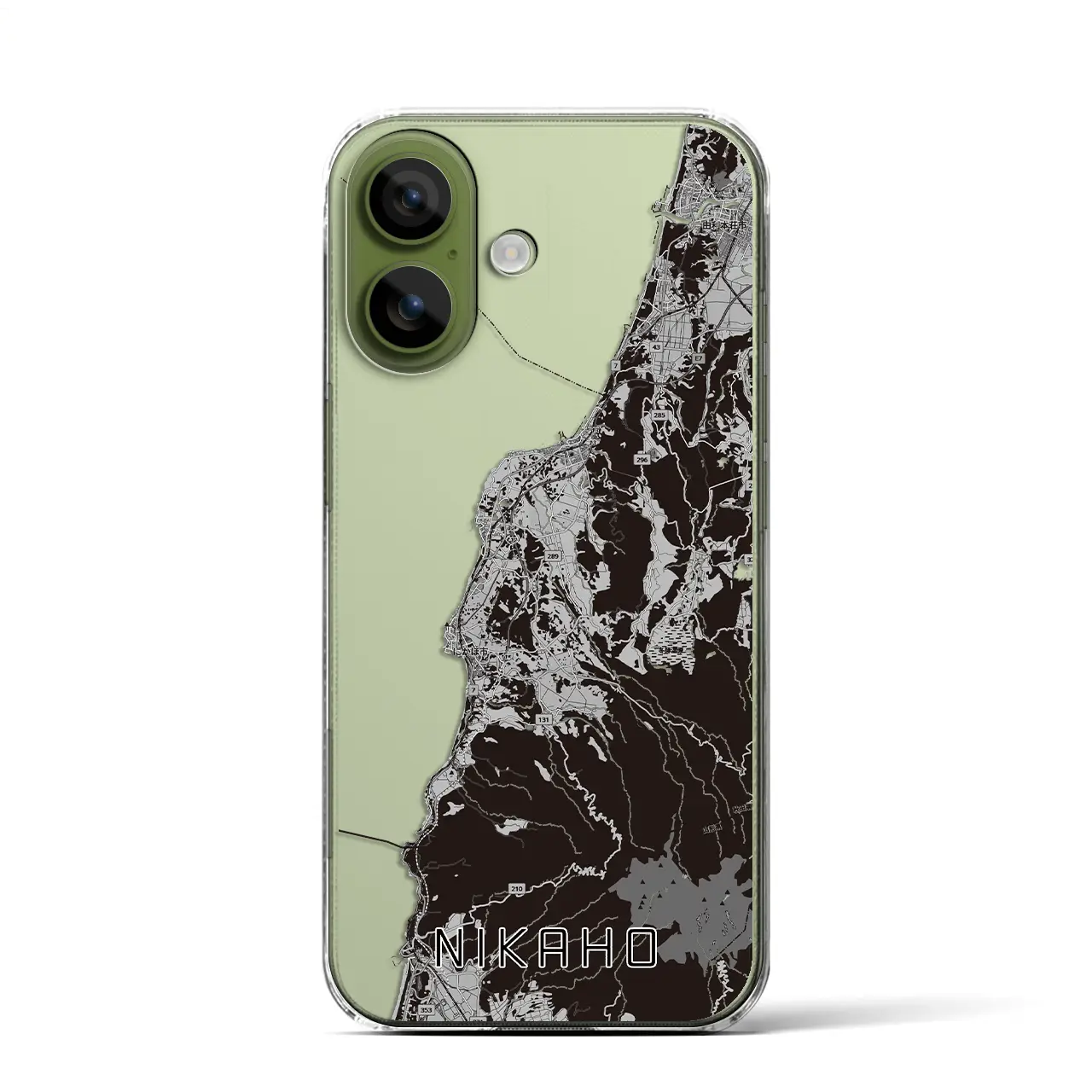 【にかほ（秋田県）】地図柄iPhoneケース（クリアタイプ）