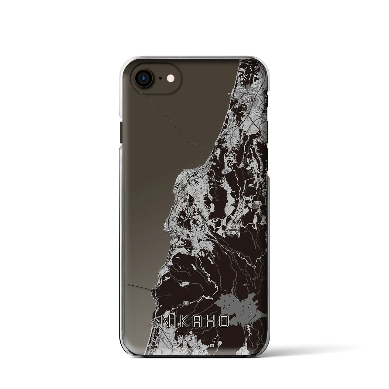 【にかほ（秋田県）】地図柄iPhoneケース（クリアタイプ）