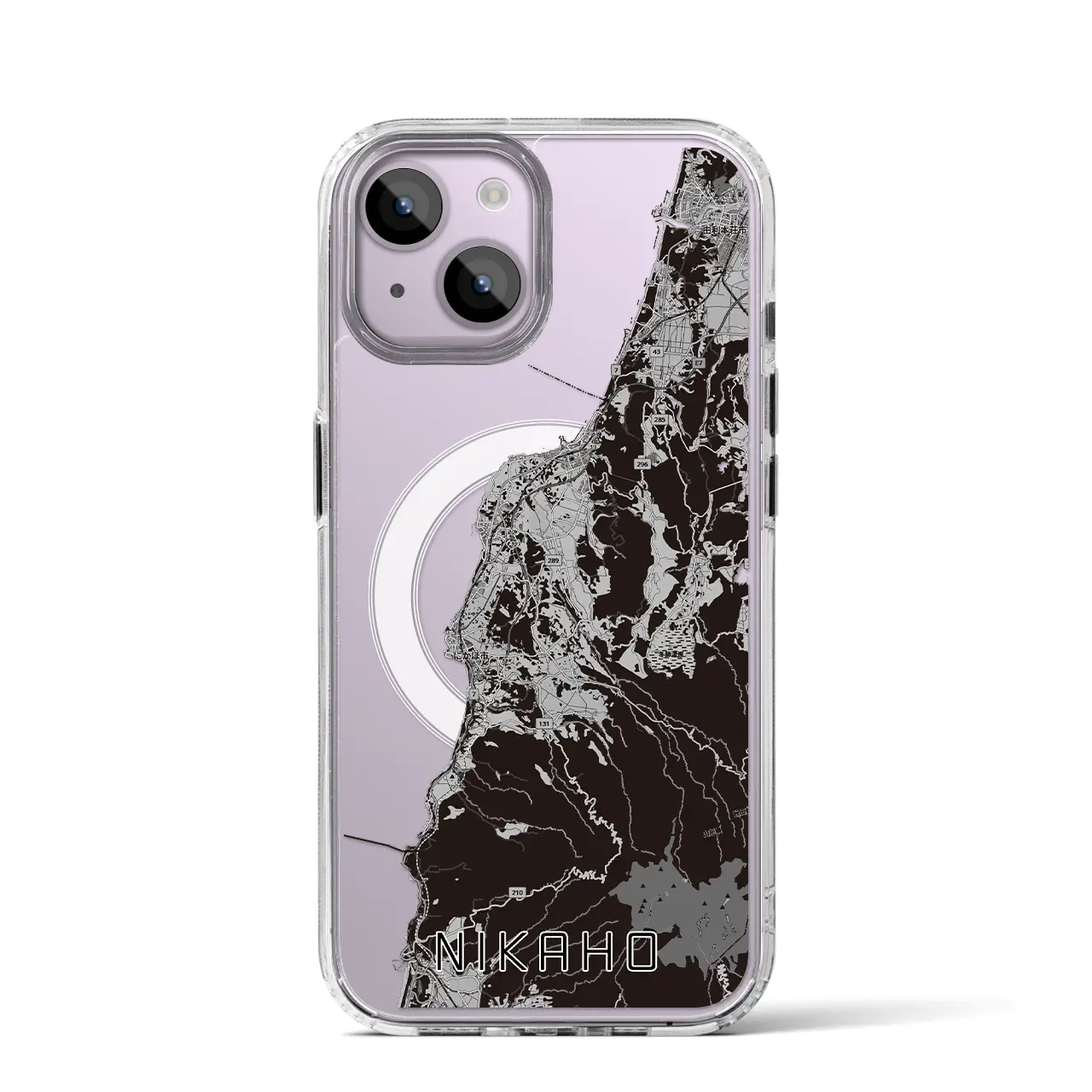 【にかほ（秋田県）】地図柄iPhoneケース（MagSafeタイプ）