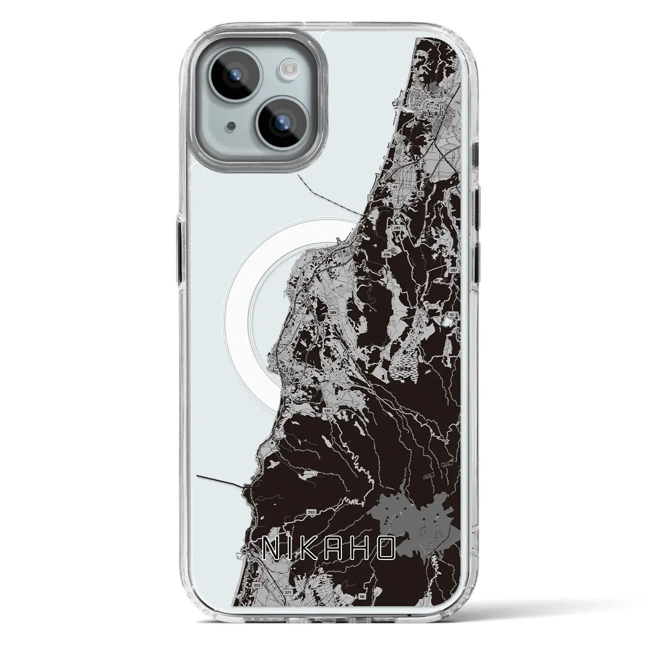 【にかほ（秋田県）】地図柄iPhoneケース（MagSafeタイプ）