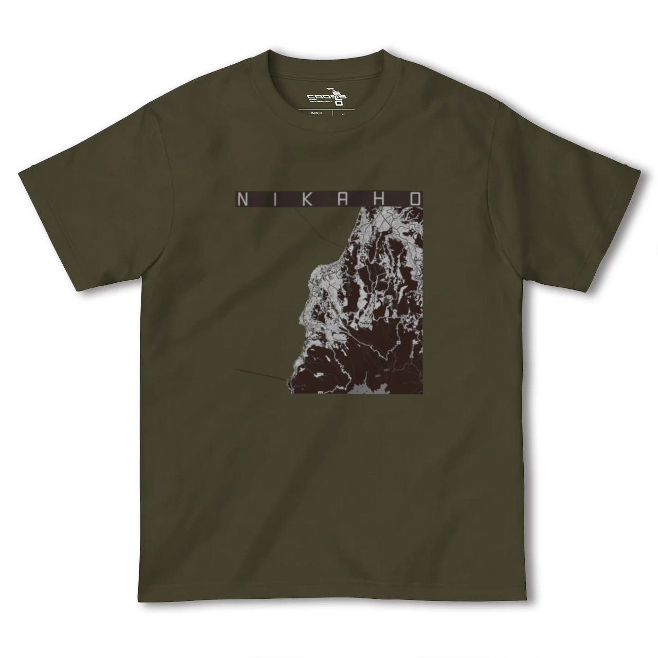 【にかほ（秋田県）】地図柄ヘビーウェイトTシャツ