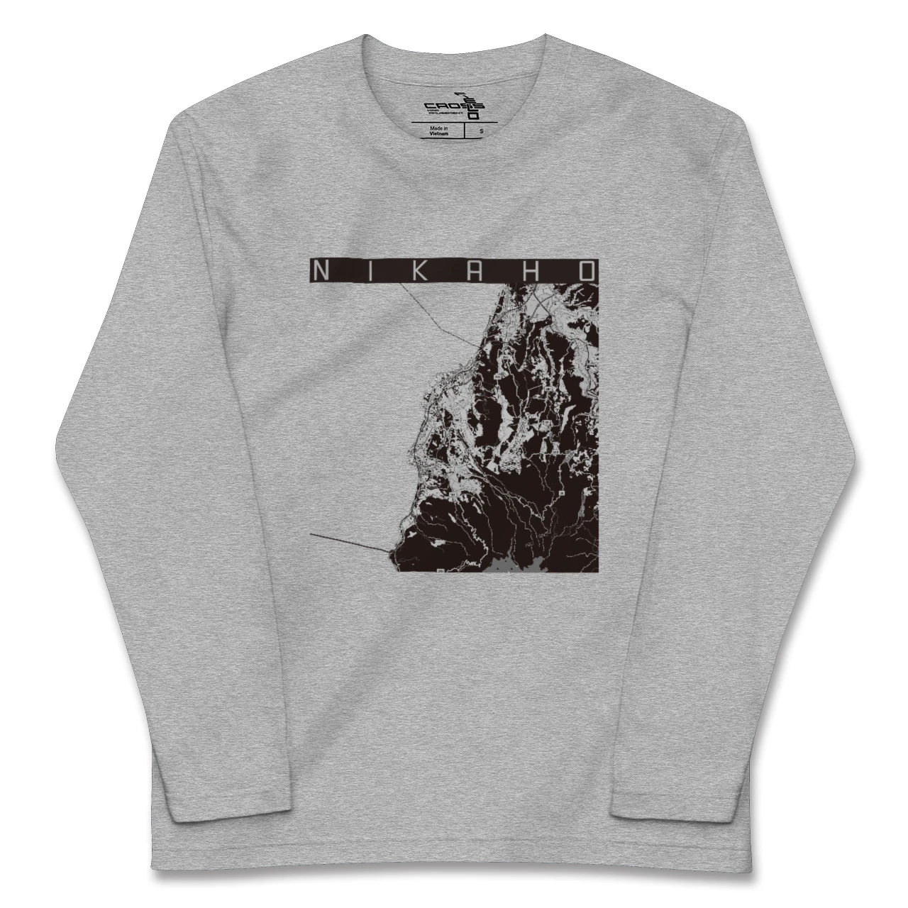 【にかほ（秋田県）】地図柄ロングスリーブTシャツ