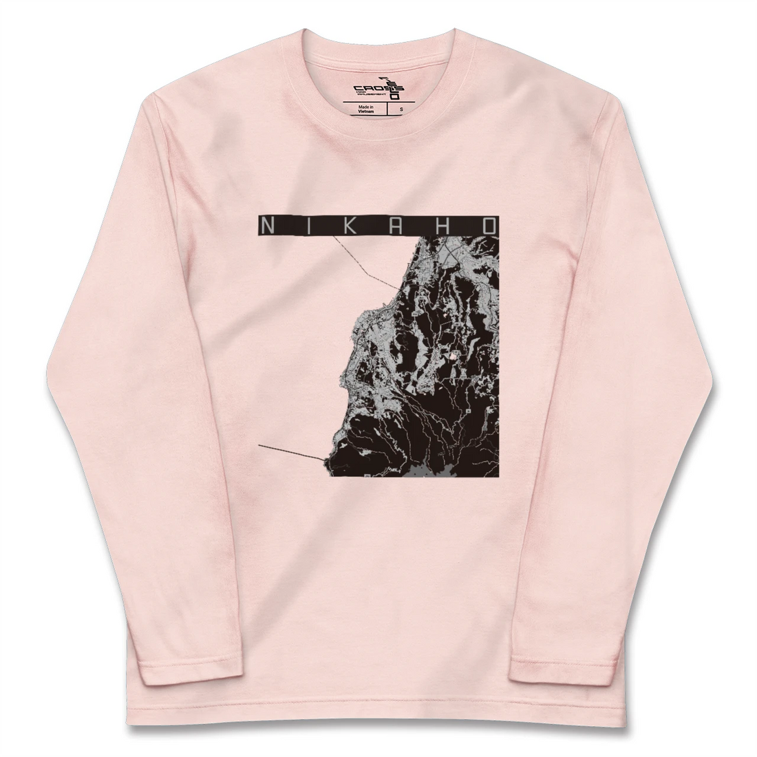 【にかほ（秋田県）】地図柄ロングスリーブTシャツ