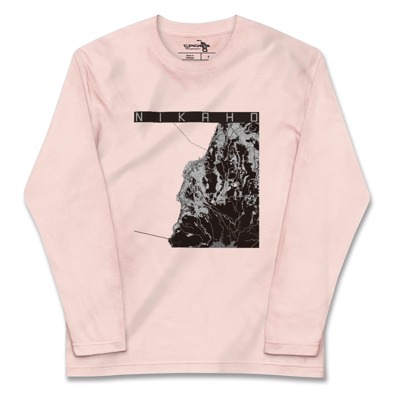 【にかほ（秋田県）】地図柄ロングスリーブTシャツ