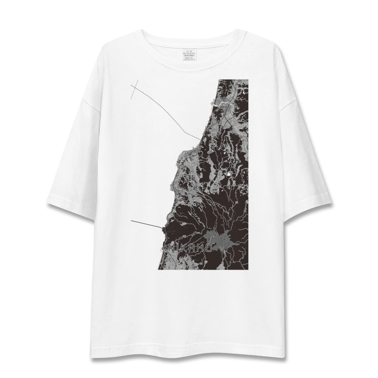 【にかほ（秋田県）】地図柄ビッグシルエットTシャツ