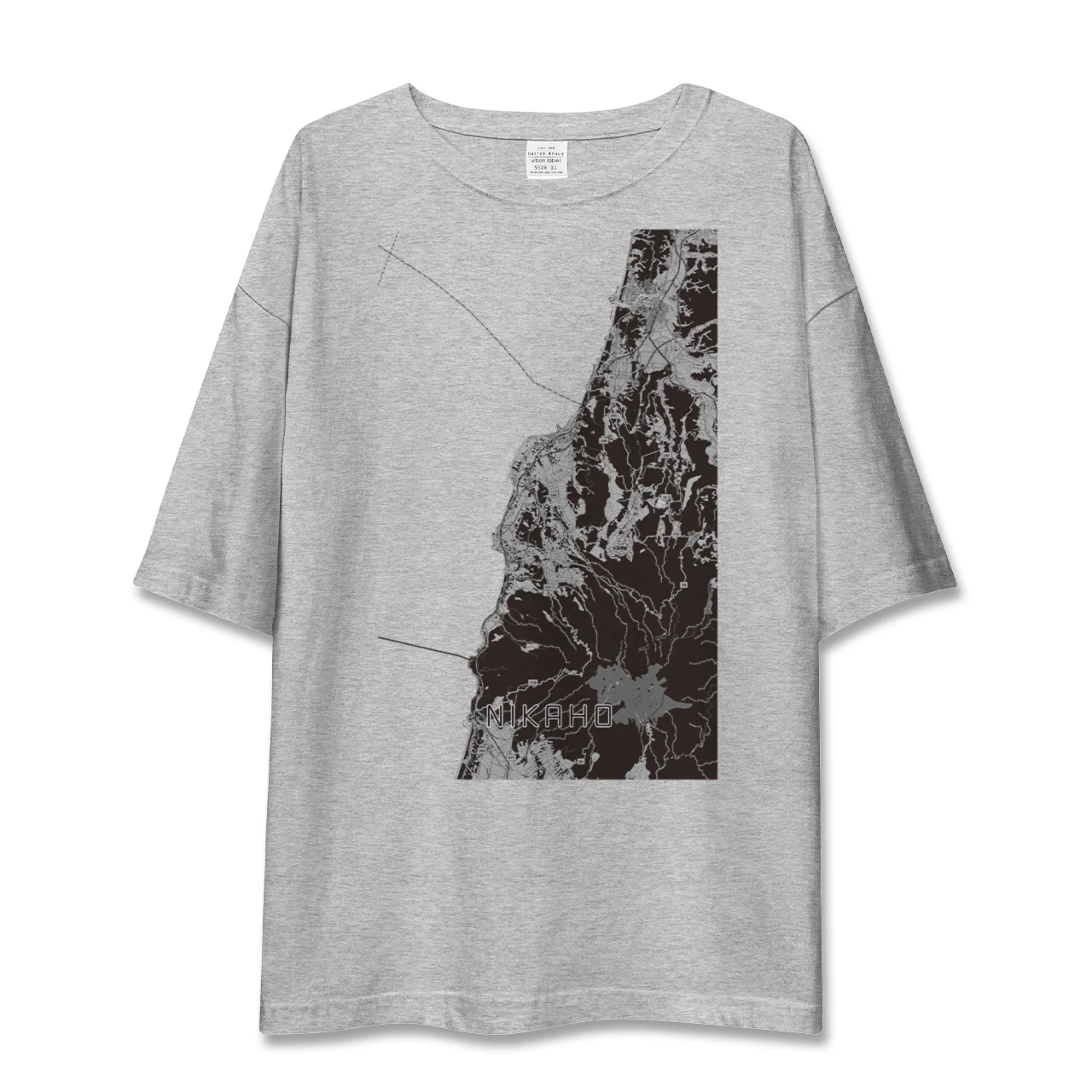 【にかほ（秋田県）】地図柄ビッグシルエットTシャツ