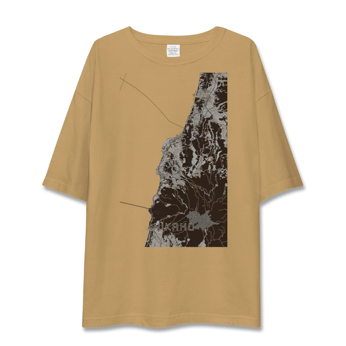 【にかほ（秋田県）】地図柄ビッグシルエットTシャツ