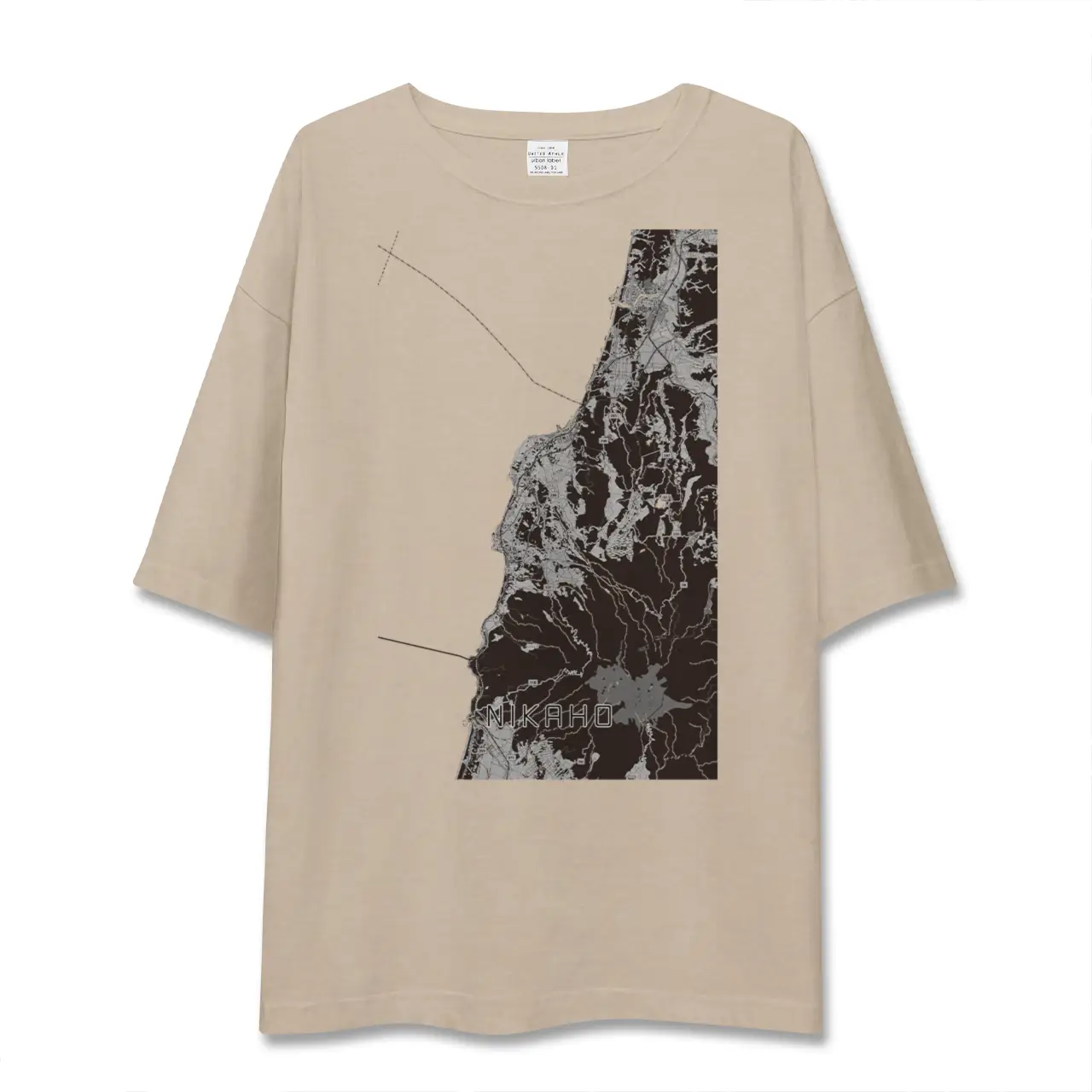 【にかほ（秋田県）】地図柄ビッグシルエットTシャツ