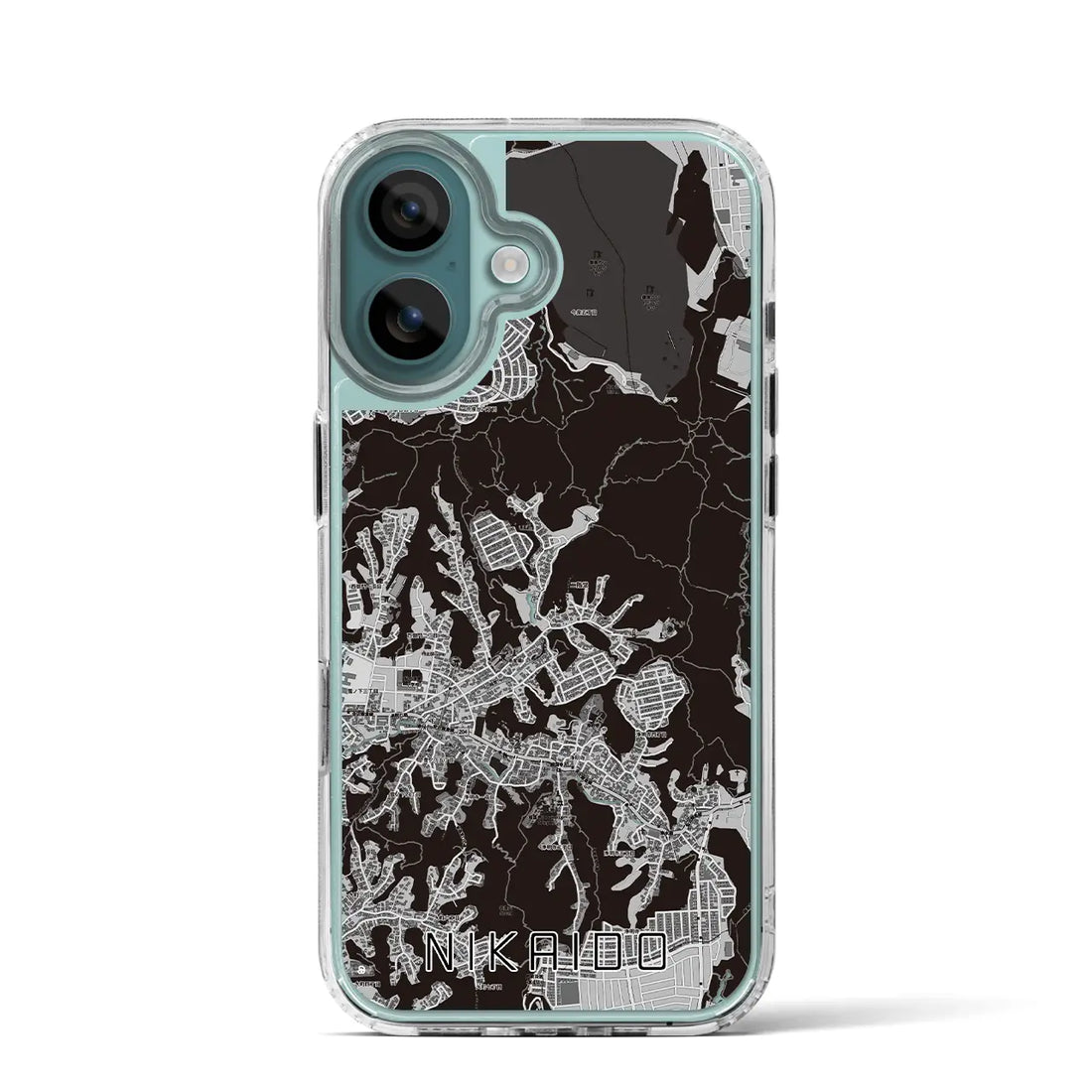 【二階堂(神奈川県)】地図柄iPhoneケース(MagSafeタイプ)モノトーン・iPhone 16 Pro 用