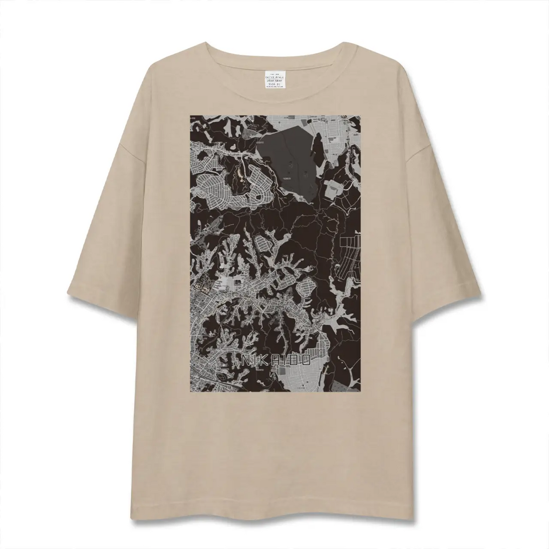 【二階堂（神奈川県）】地図柄ビッグシルエットTシャツ