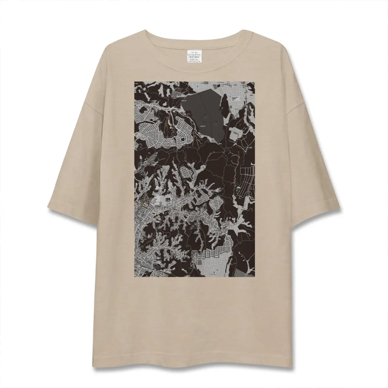 【二階堂（神奈川県）】地図柄ビッグシルエットTシャツ