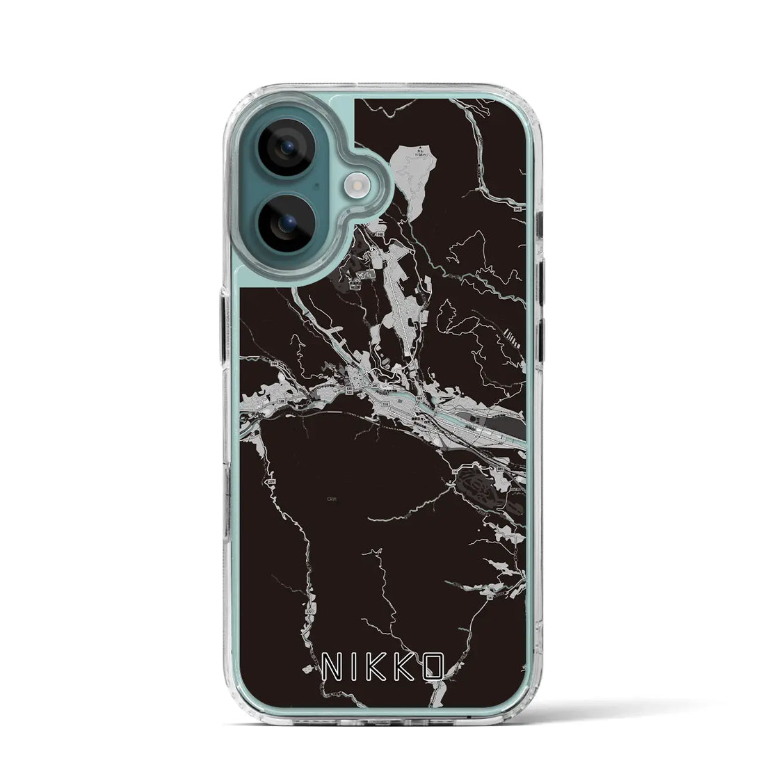 【日光（栃木県）】地図柄iPhoneケース（MagSafeタイプ）モノトーン・iPhone 16 Pro 用