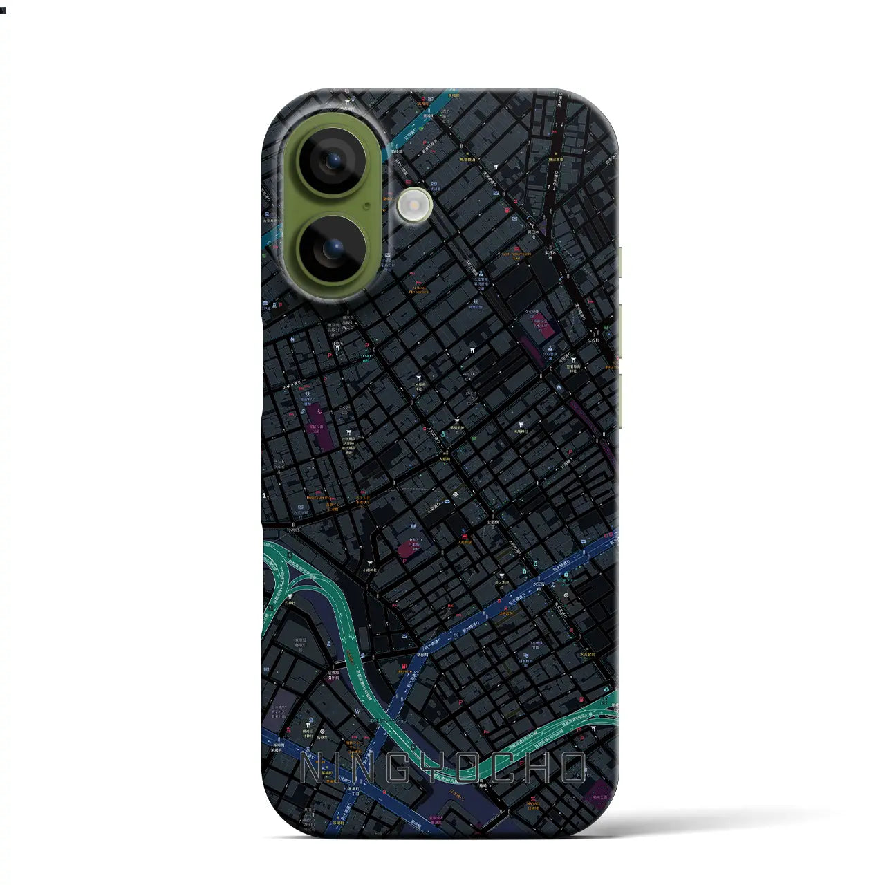 【人形町（東京都）】地図柄iPhoneケース（バックカバータイプ）