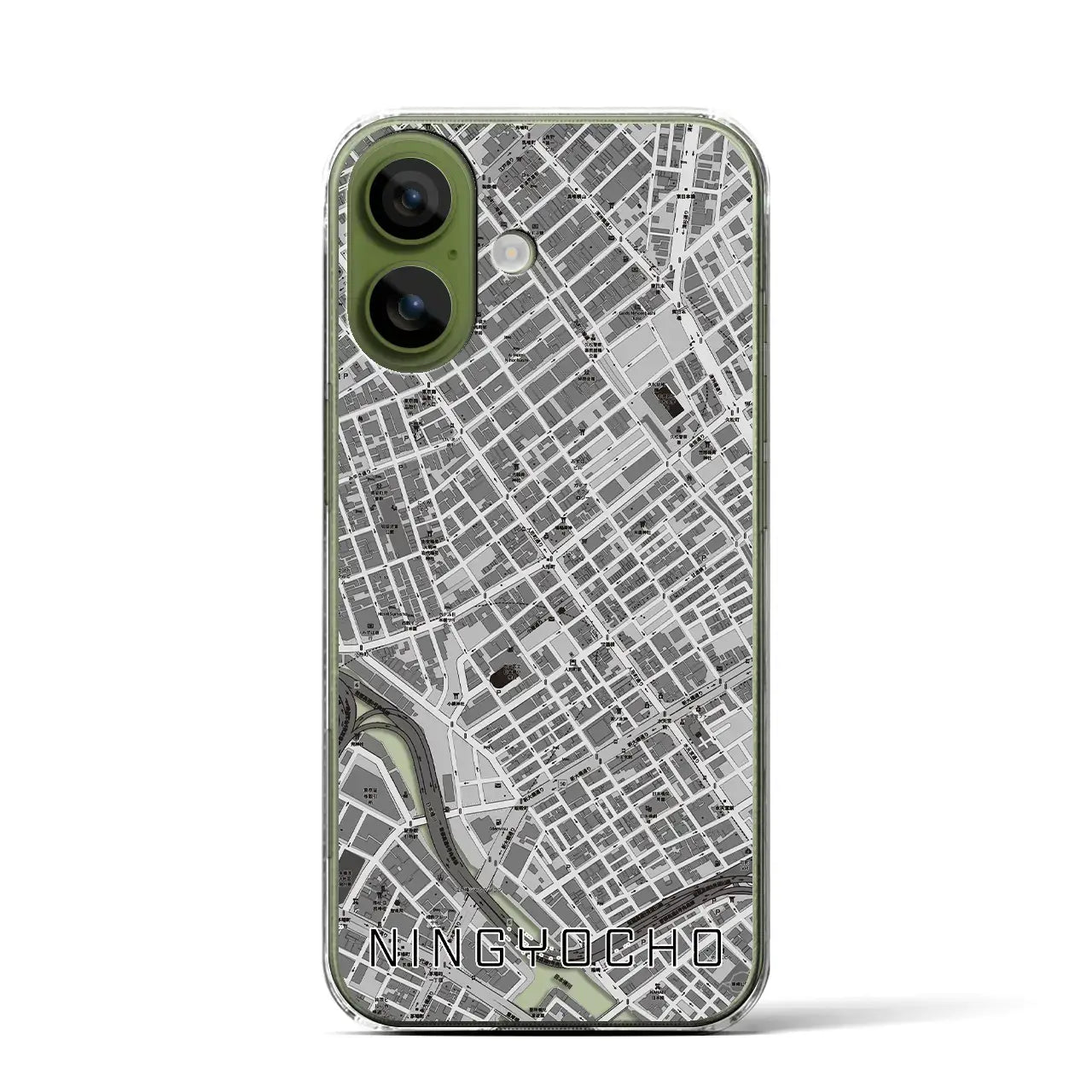 【人形町（東京都）】地図柄iPhoneケース（クリアタイプ）