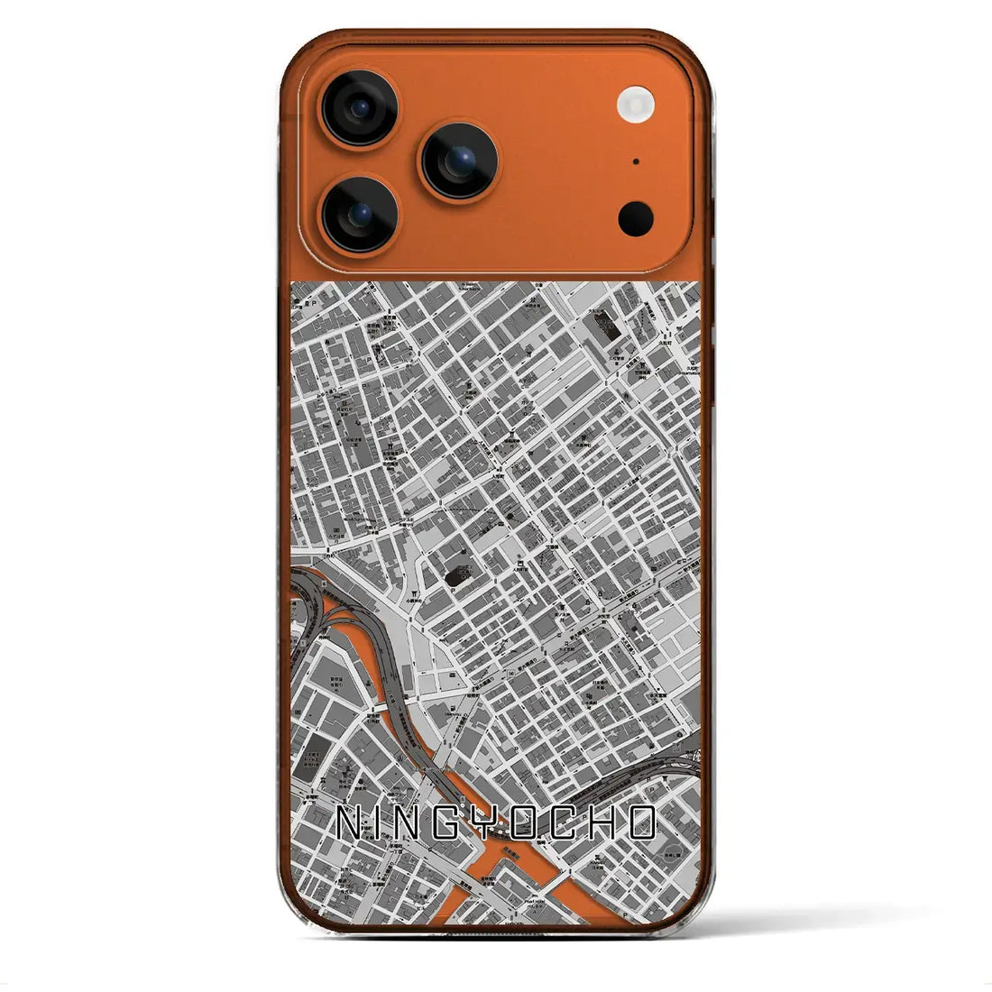【人形町（東京都）】地図柄iPhoneケース（クリアタイプ）