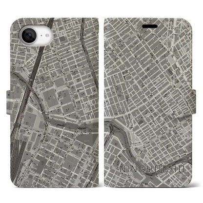 【人形町（東京都）】地図柄iPhoneケース（手帳タイプ）