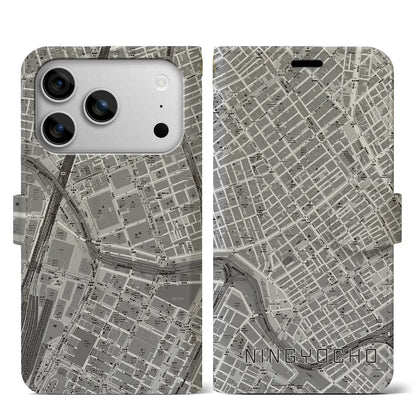 【人形町（東京都）】地図柄iPhoneケース（手帳タイプ）