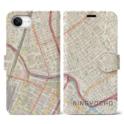 【人形町（東京都）】地図柄iPhoneケース（手帳タイプ）