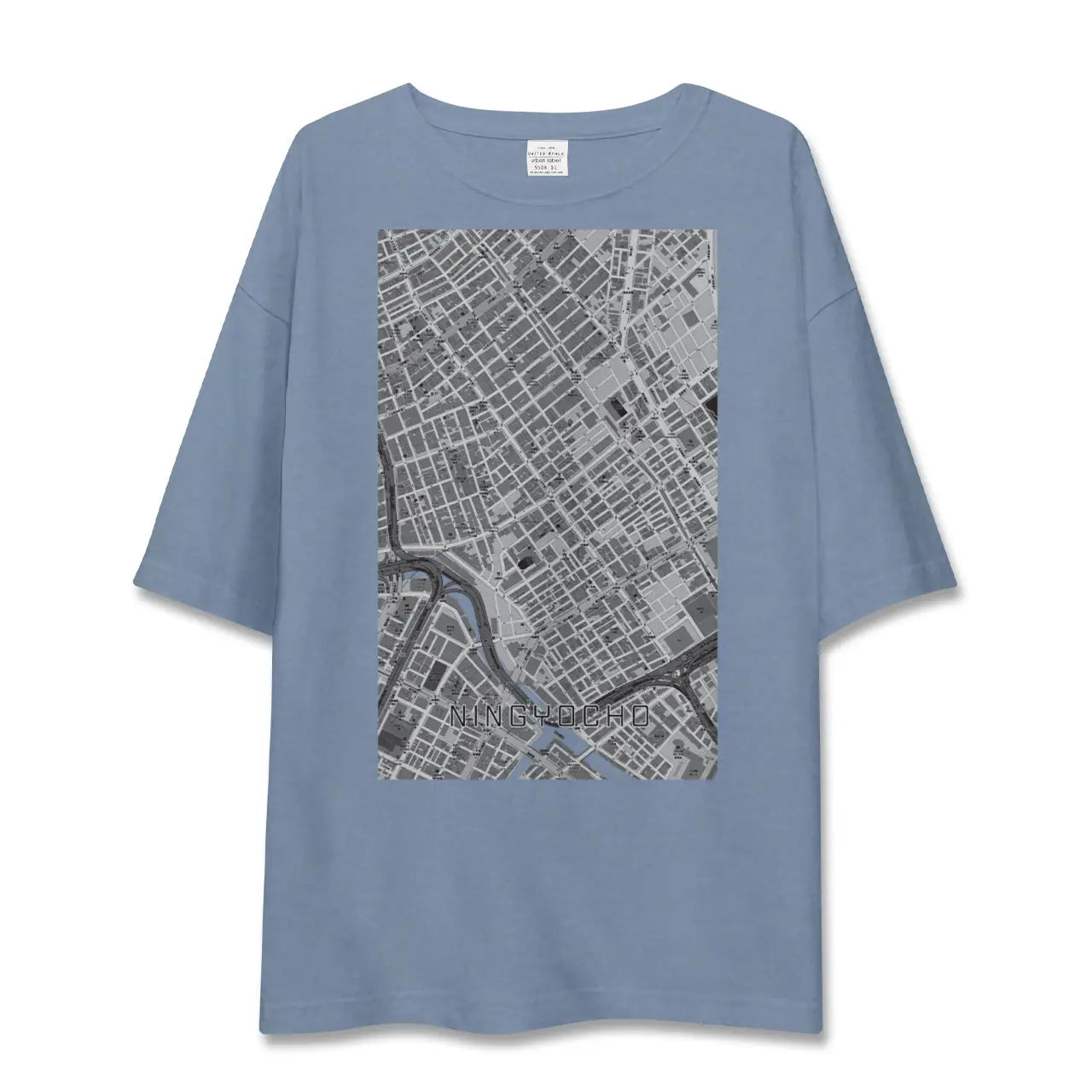 【人形町（東京都）】地図柄ビッグシルエットTシャツ