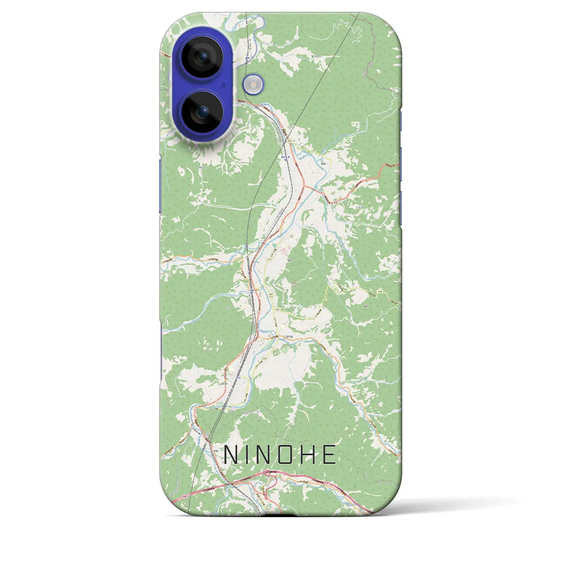 【二戸(岩手県)】地図柄iPhoneケース(バックカバータイプ)ナチュラル・iPhone 16 Pro Max 用