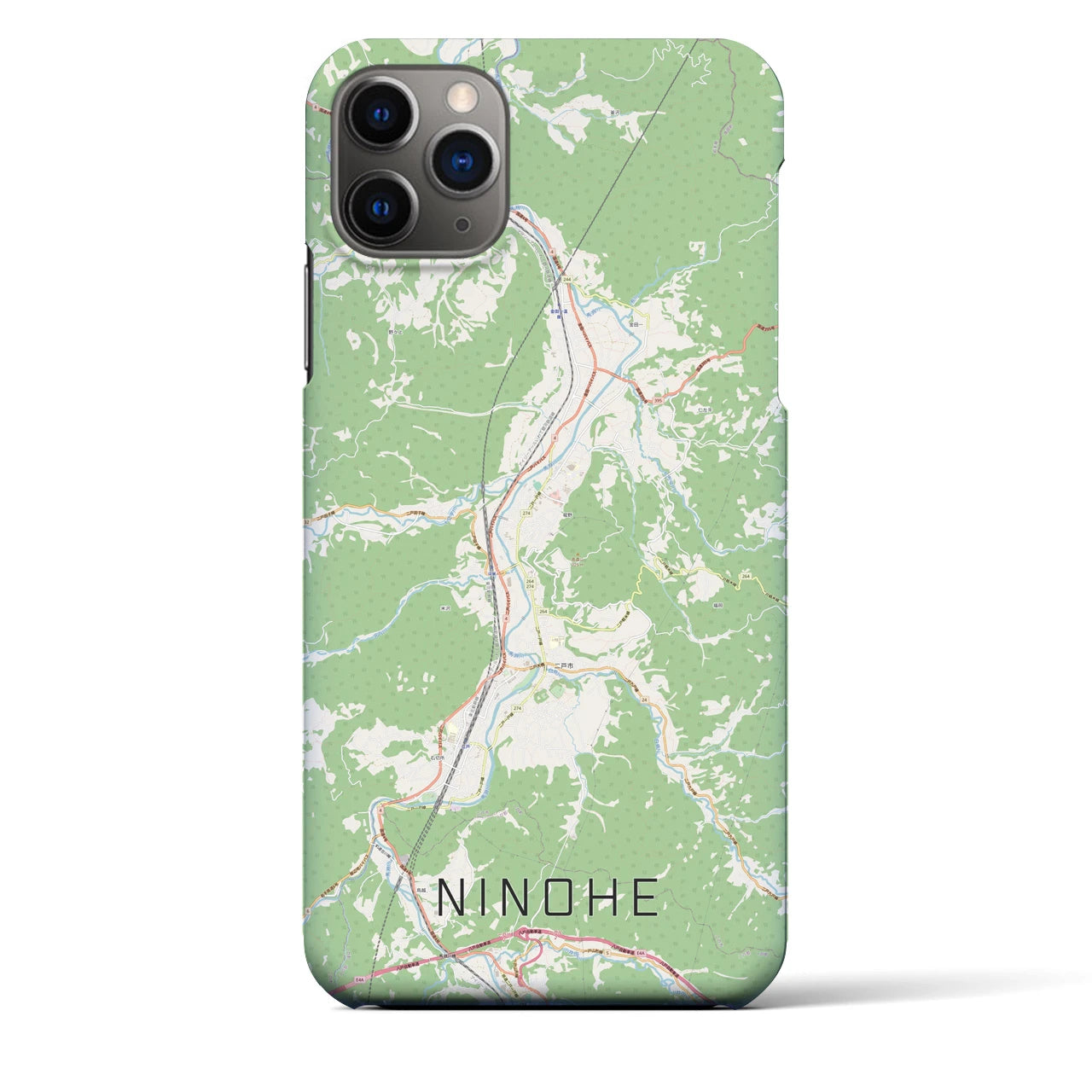 【二戸（岩手県）】地図柄iPhoneケース（バックカバータイプ）