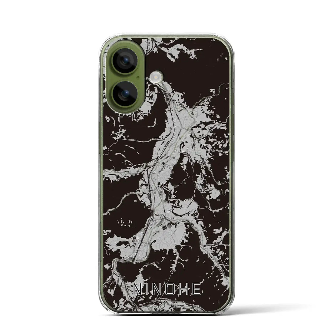 【二戸(岩手県)】地図柄iPhoneケース(クリアタイプ)モノトーン・iPhone 17 Pro Max 用