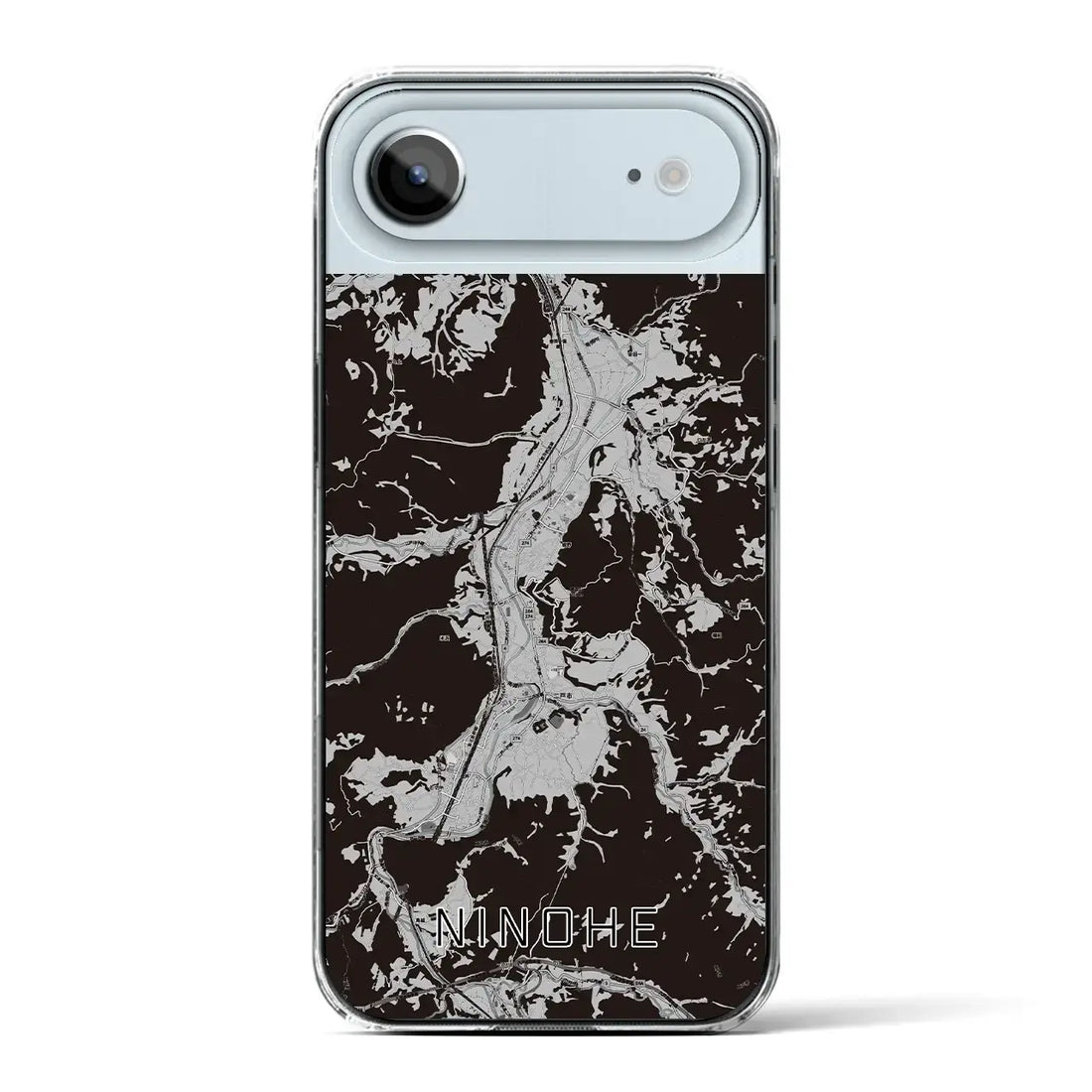 【二戸（岩手県）】地図柄iPhoneケース（クリアタイプ）モノトーン・iPhone 17 Pro Max 用