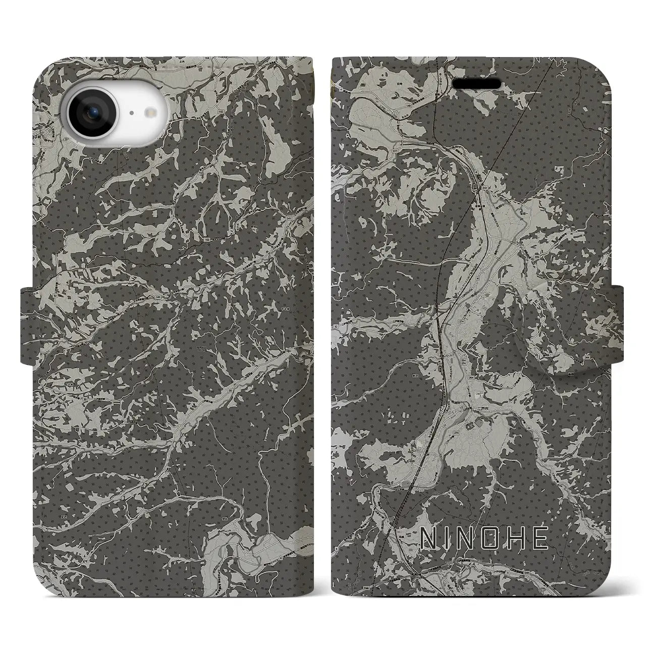 【二戸（岩手県）】地図柄iPhoneケース（手帳タイプ）