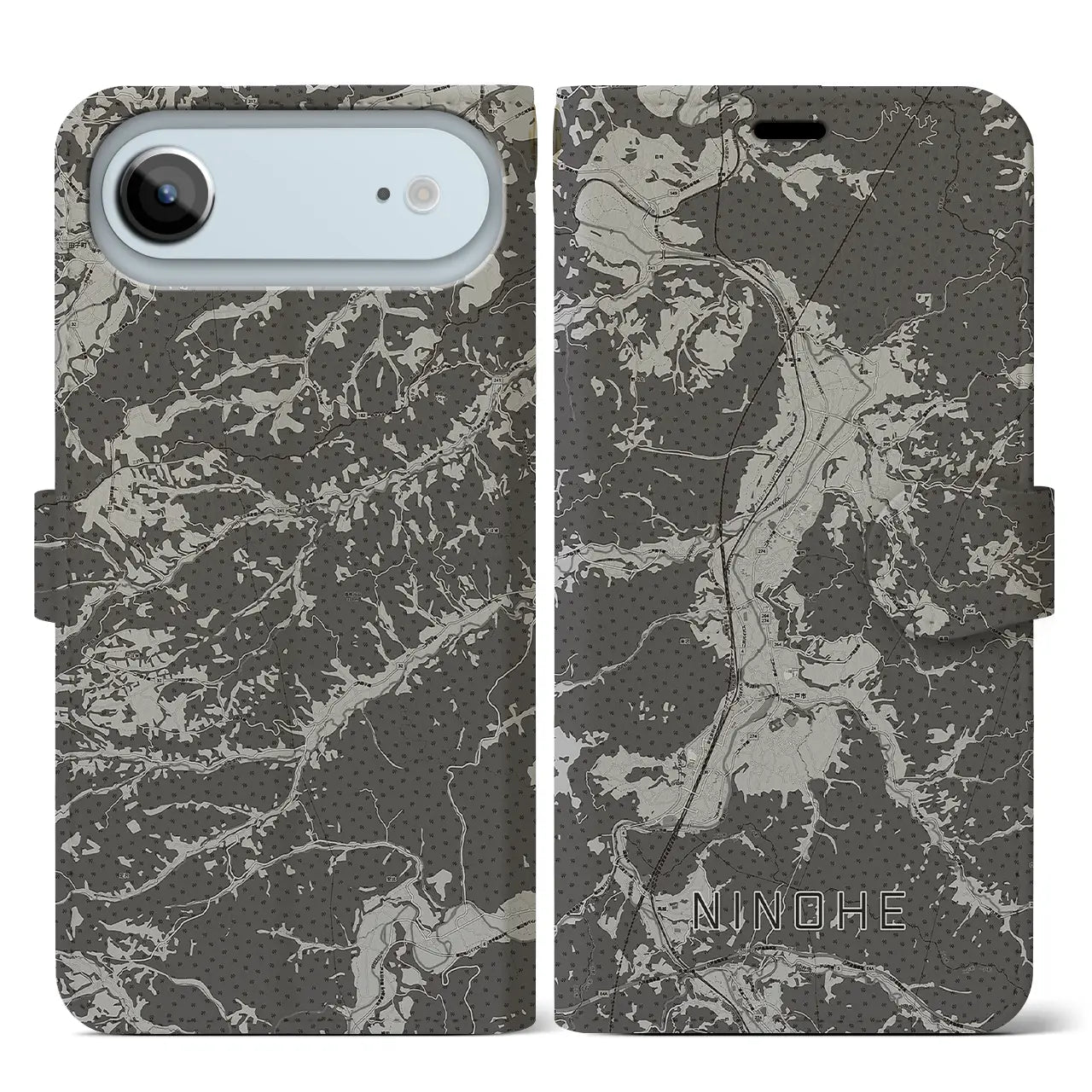 【二戸（岩手県）】地図柄iPhoneケース（手帳タイプ）