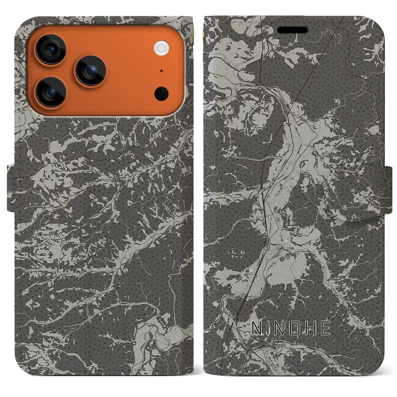 【二戸（岩手県）】地図柄iPhoneケース（手帳タイプ）