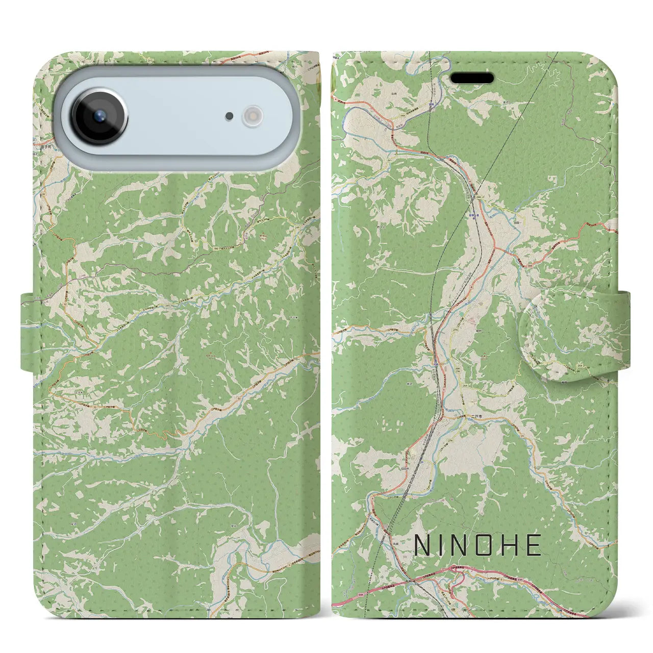 【二戸（岩手県）】地図柄iPhoneケース（手帳タイプ）