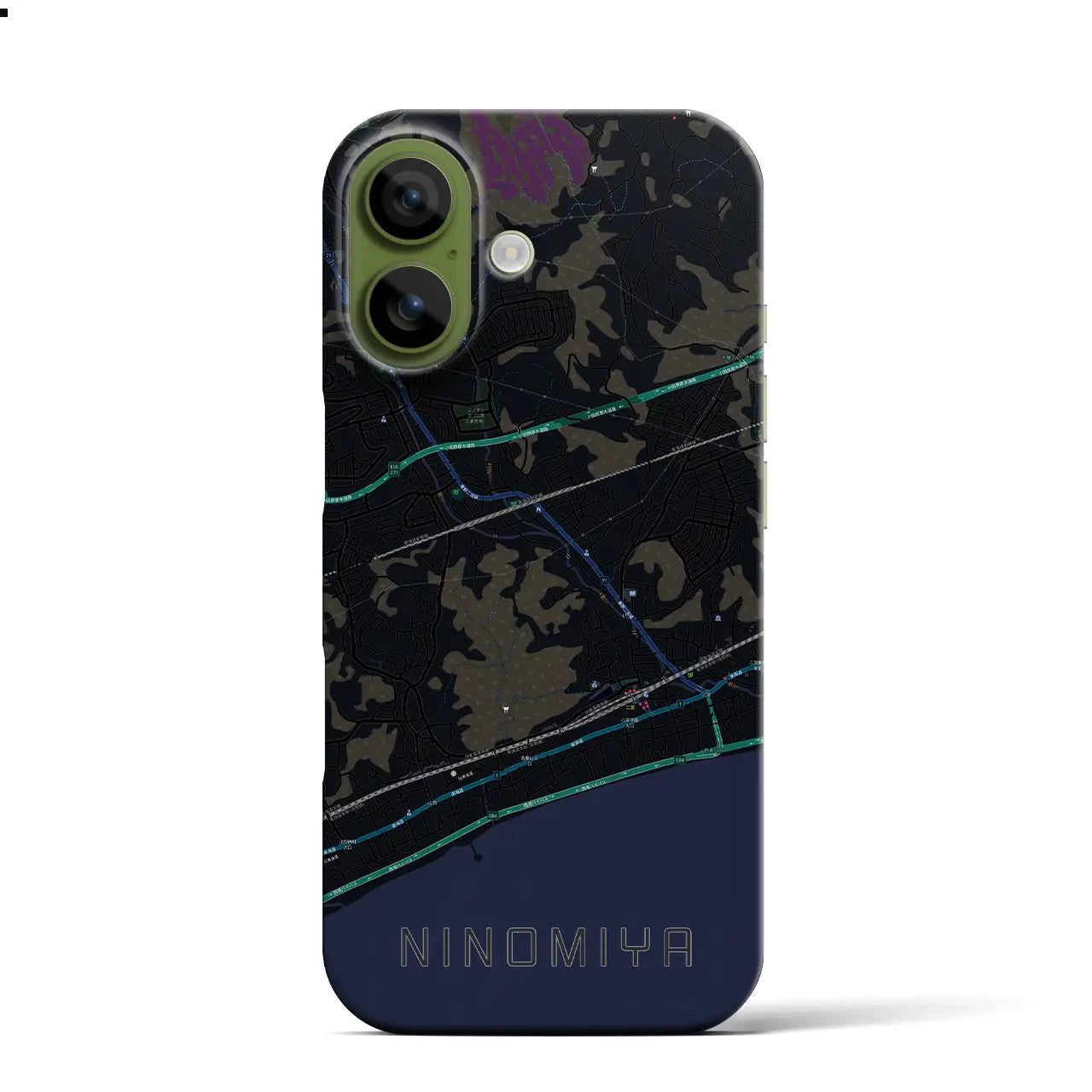 【二宮（神奈川県）】地図柄iPhoneケース（バックカバータイプ）