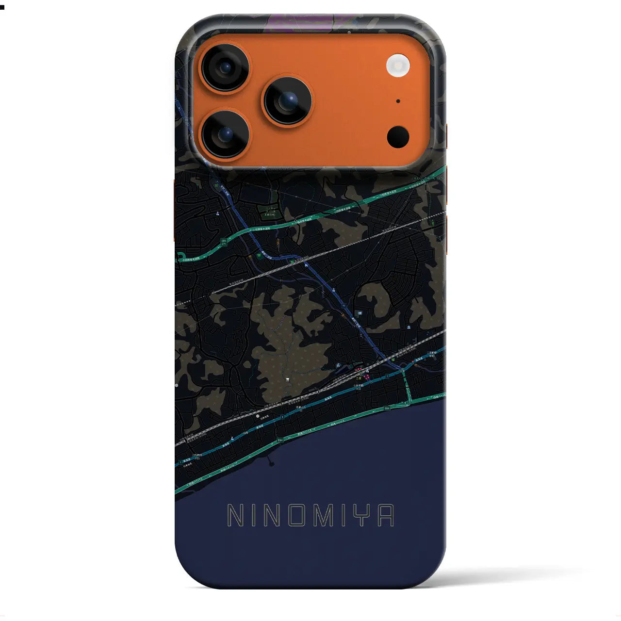 【二宮（神奈川県）】地図柄iPhoneケース（バックカバータイプ）