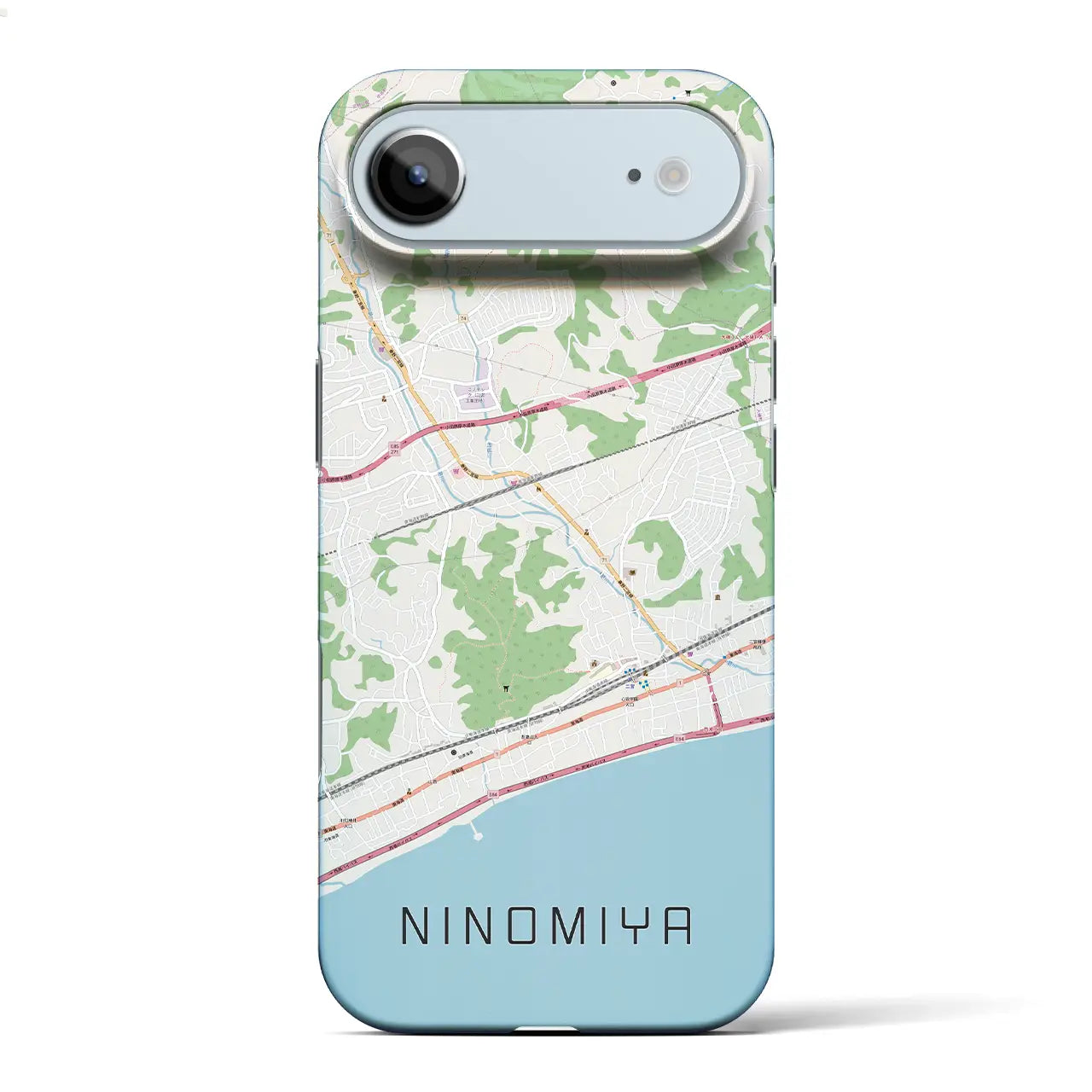 【二宮（神奈川県）】地図柄iPhoneケース（バックカバータイプ）