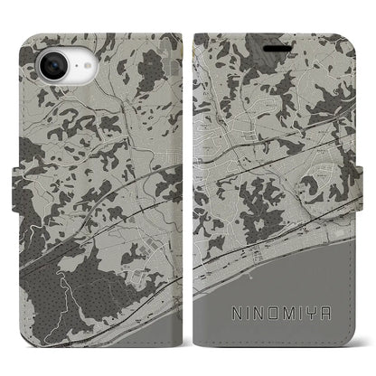 【二宮（神奈川県）】地図柄iPhoneケース（手帳タイプ）