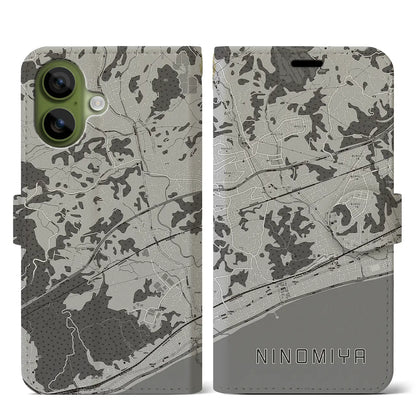 【二宮（神奈川県）】地図柄iPhoneケース（手帳タイプ）