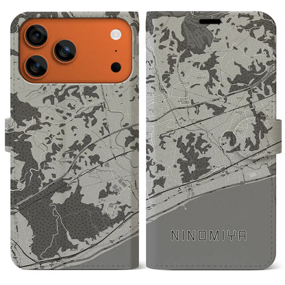 【二宮（神奈川県）】地図柄iPhoneケース（手帳タイプ）