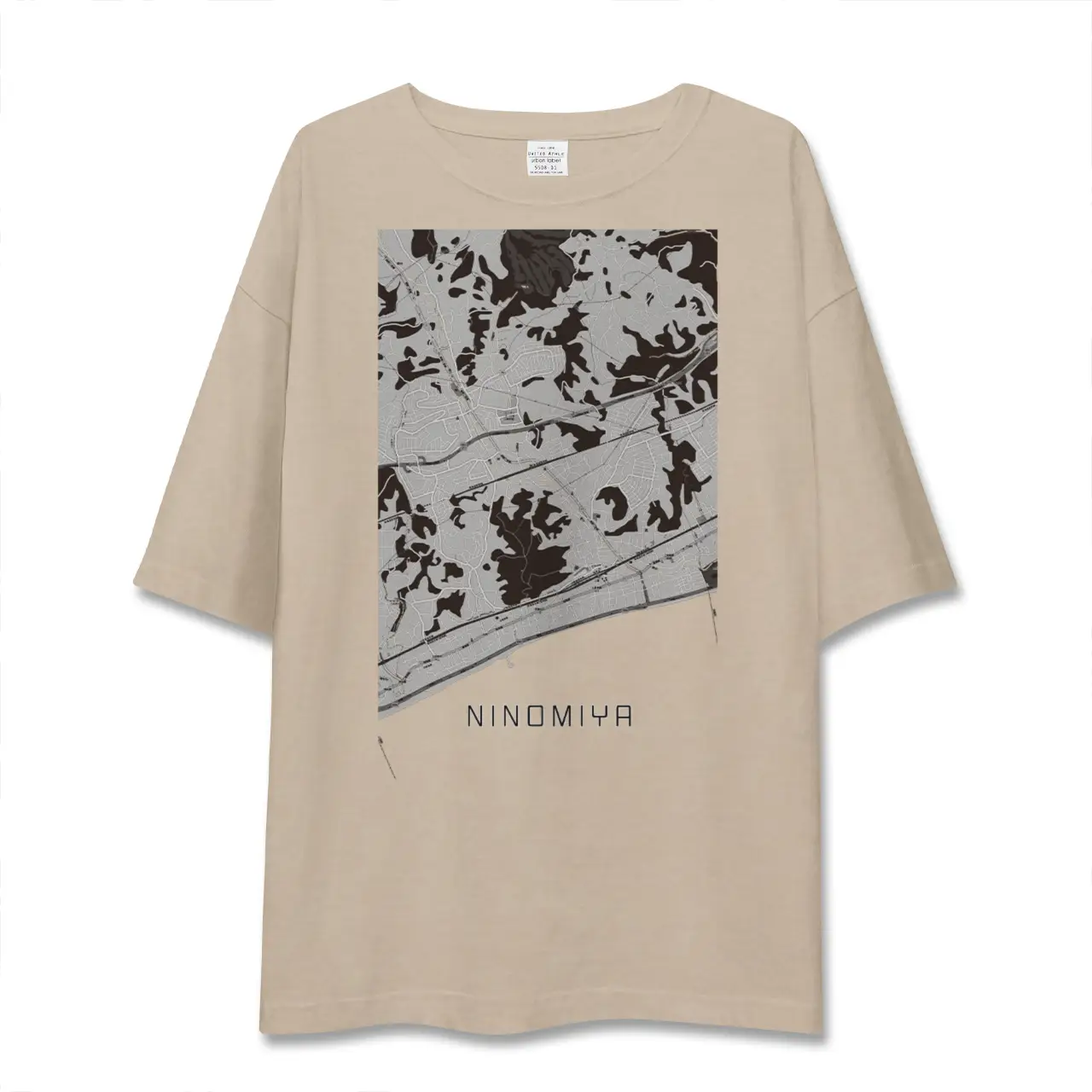 【二宮（神奈川県）】地図柄ビッグシルエットTシャツ