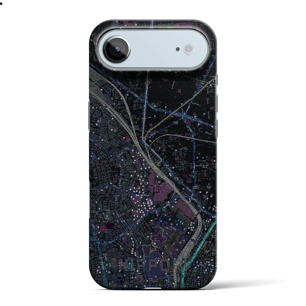 【日暮里（東京都）】地図柄iPhoneケース（バックカバータイプ）