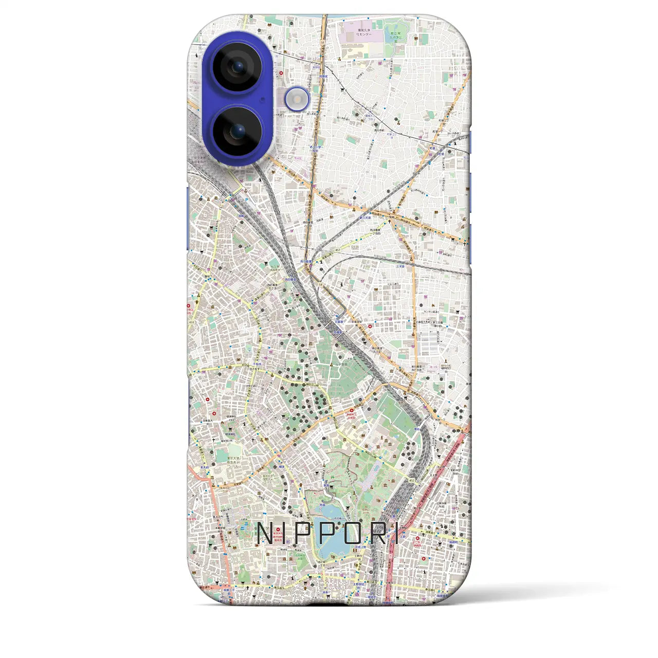 【日暮里（東京都）】地図柄iPhoneケース（バックカバータイプ）ナチュラル・iPhone 16 Pro Max 用