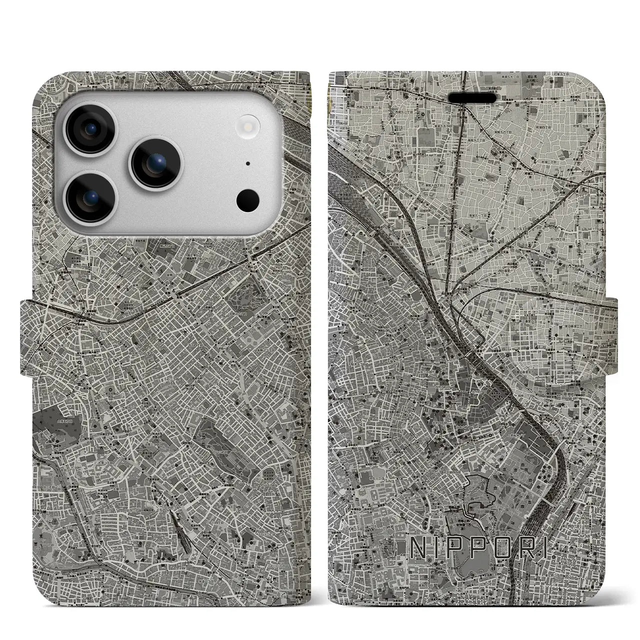 【日暮里（東京都）】地図柄iPhoneケース（手帳タイプ）