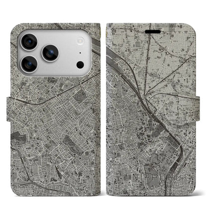 【日暮里（東京都）】地図柄iPhoneケース（手帳タイプ）