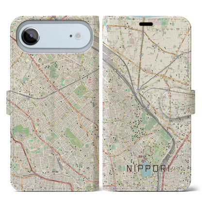 【日暮里（東京都）】地図柄iPhoneケース（手帳タイプ）