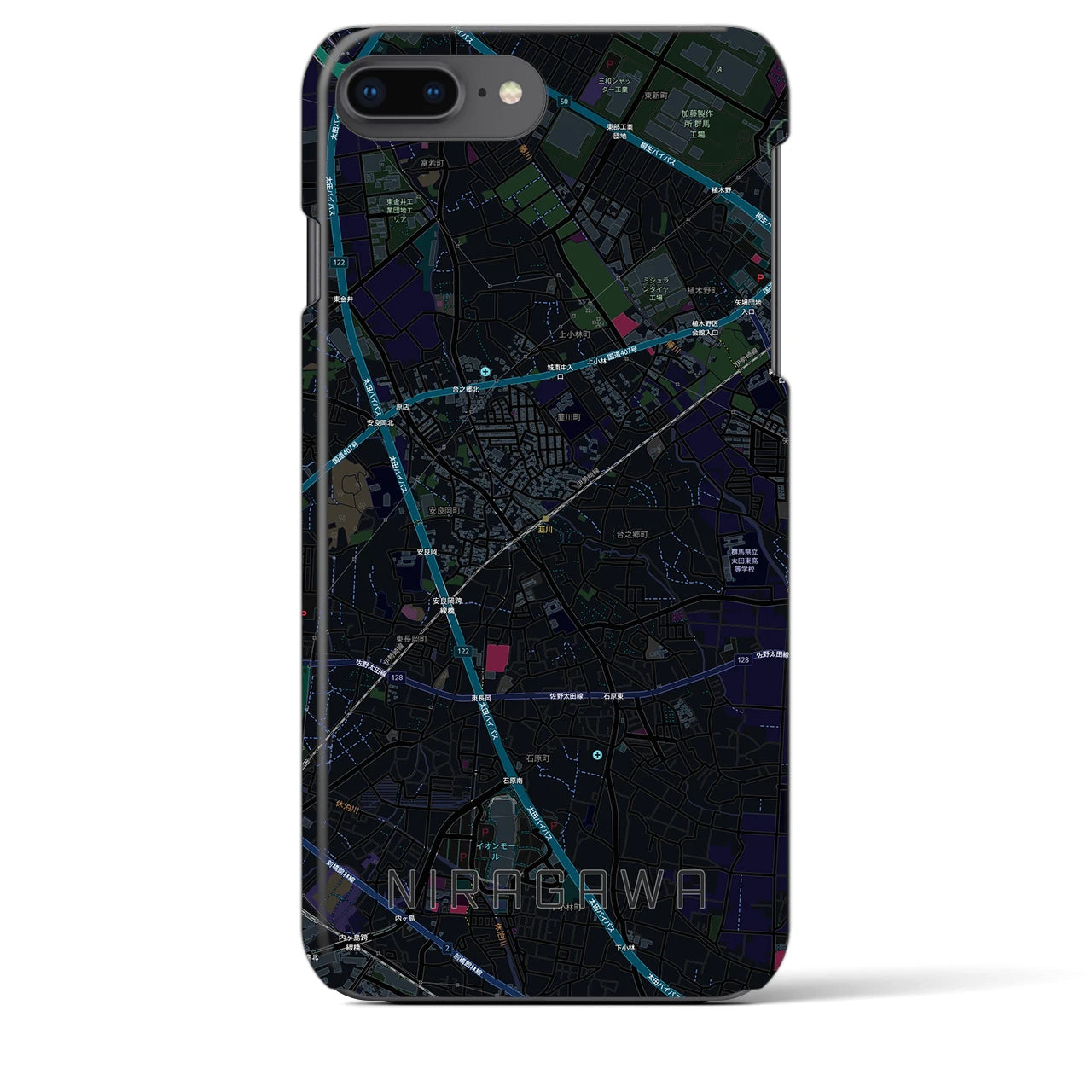【韮川（群馬県）】地図柄iPhoneケース（バックカバータイプ）